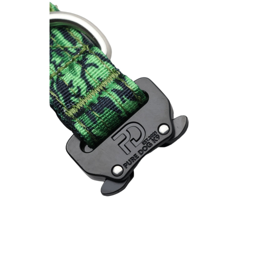 Pure Dog K9 2.5cm Tactical Dog Collar | Green Camo