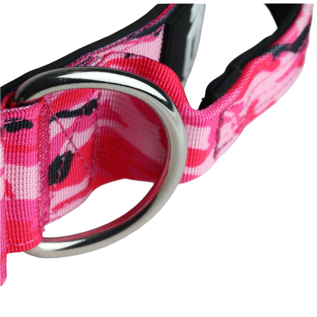 Pure Dog K9 5cm Tactical Dog Collar with Handle | Pink Camo