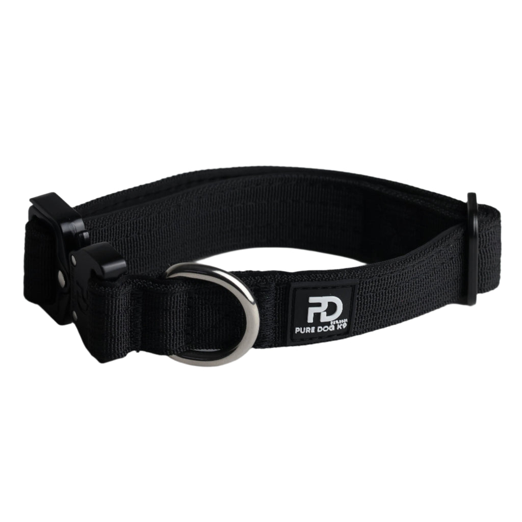 Pure Dog K9 2.5cm Tactical Dog Collar | Black