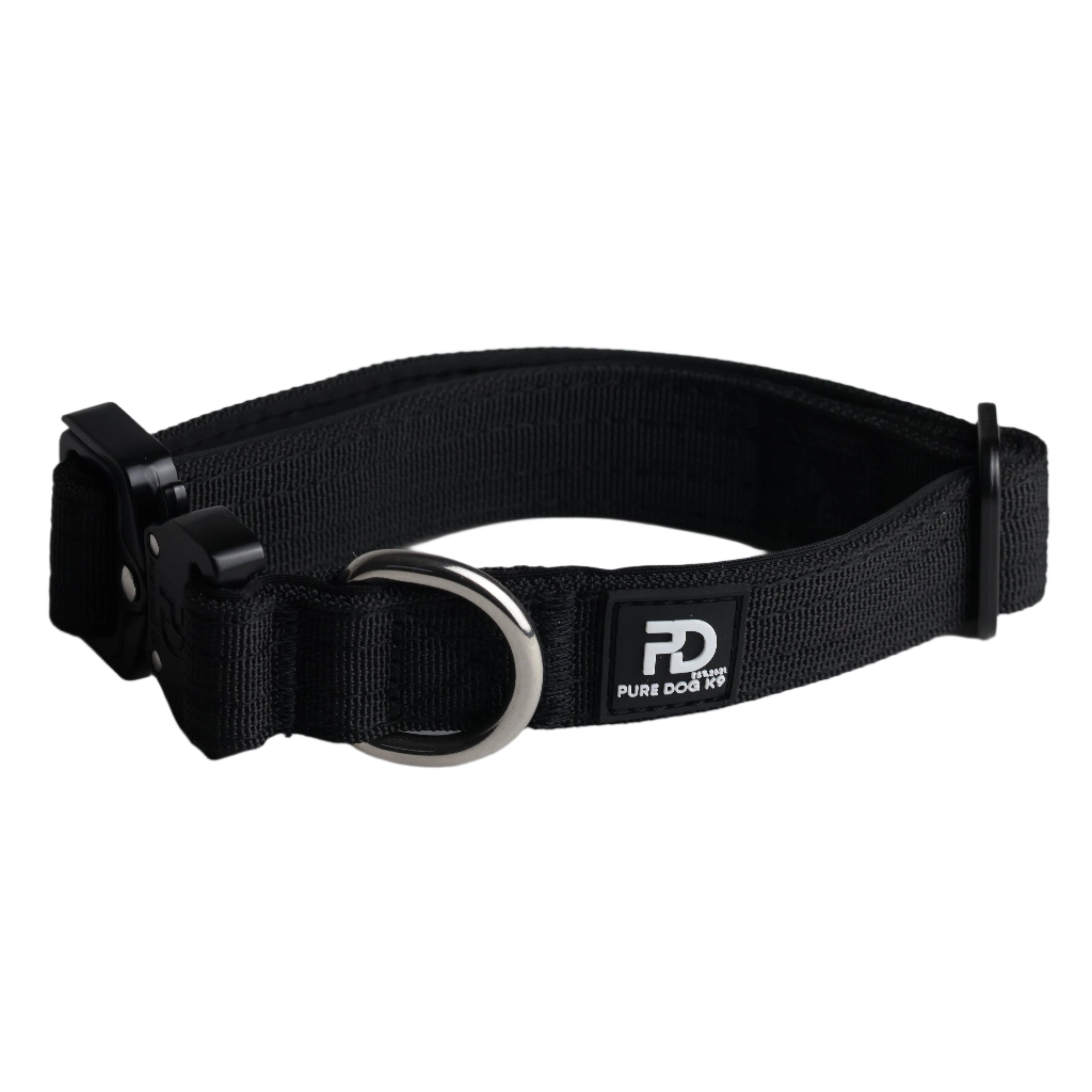 Pure Dog K9 2.5cm Tactical Dog Collar | Black