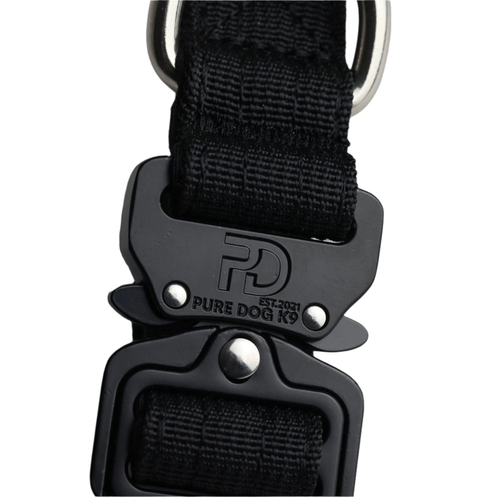 Pure Dog K9 2.5cm Tactical Dog Collar | Black