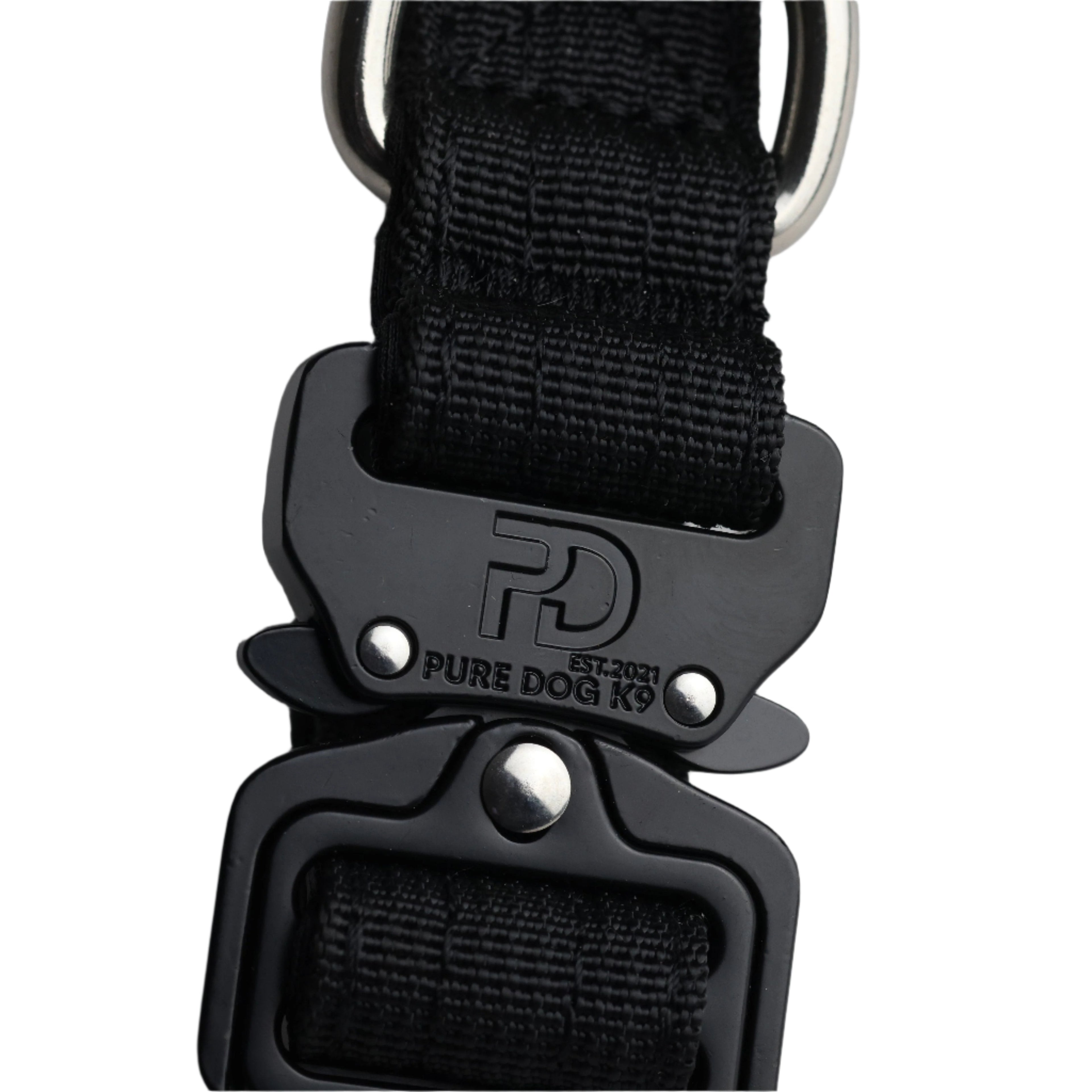 Pure Dog K9 2.5cm Tactical Dog Collar | Black