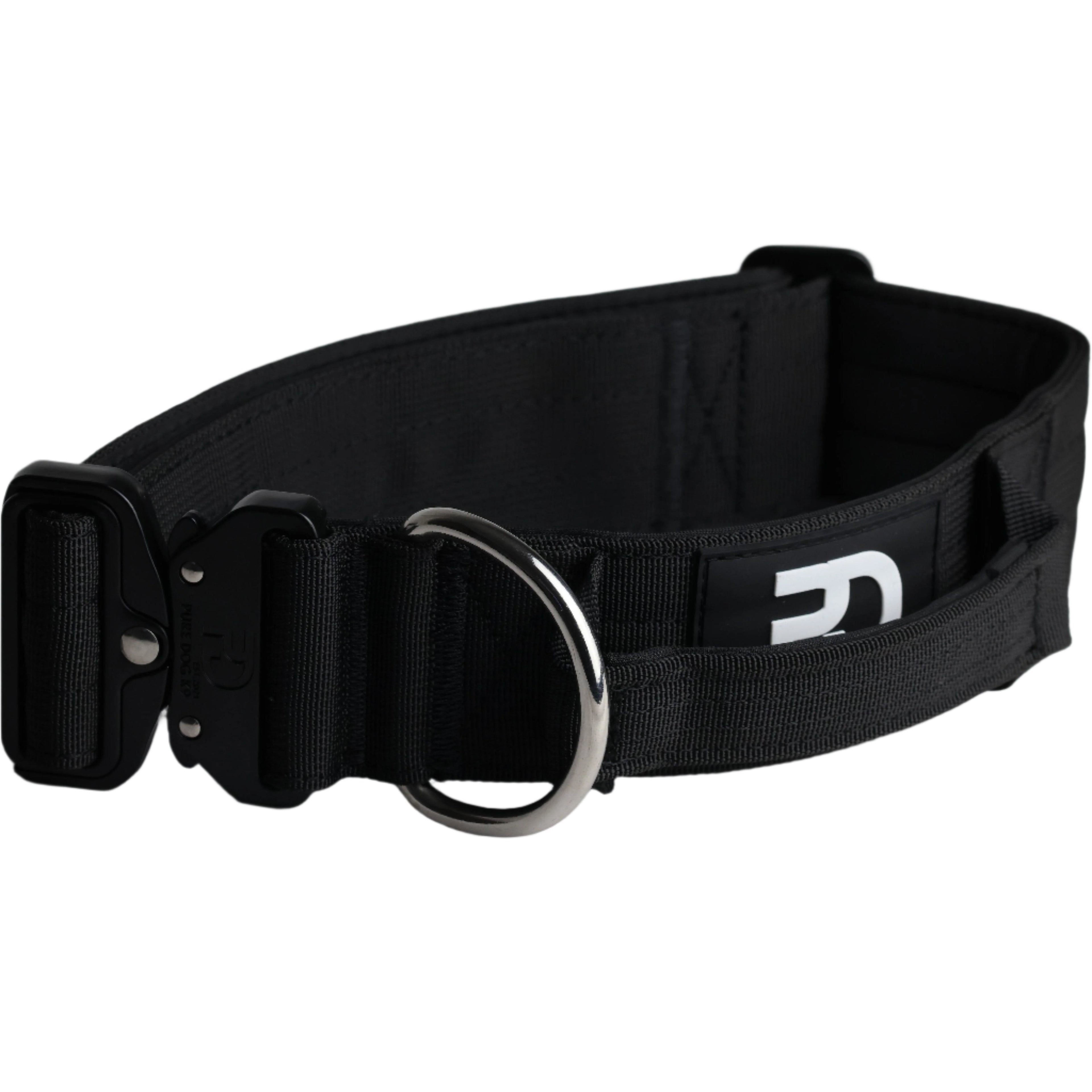 Pure Dog K9 5cm Tactical Dog Collar with Handle | Black