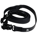 Waterproof double-ended dog lead with black webbing and metal clip set
