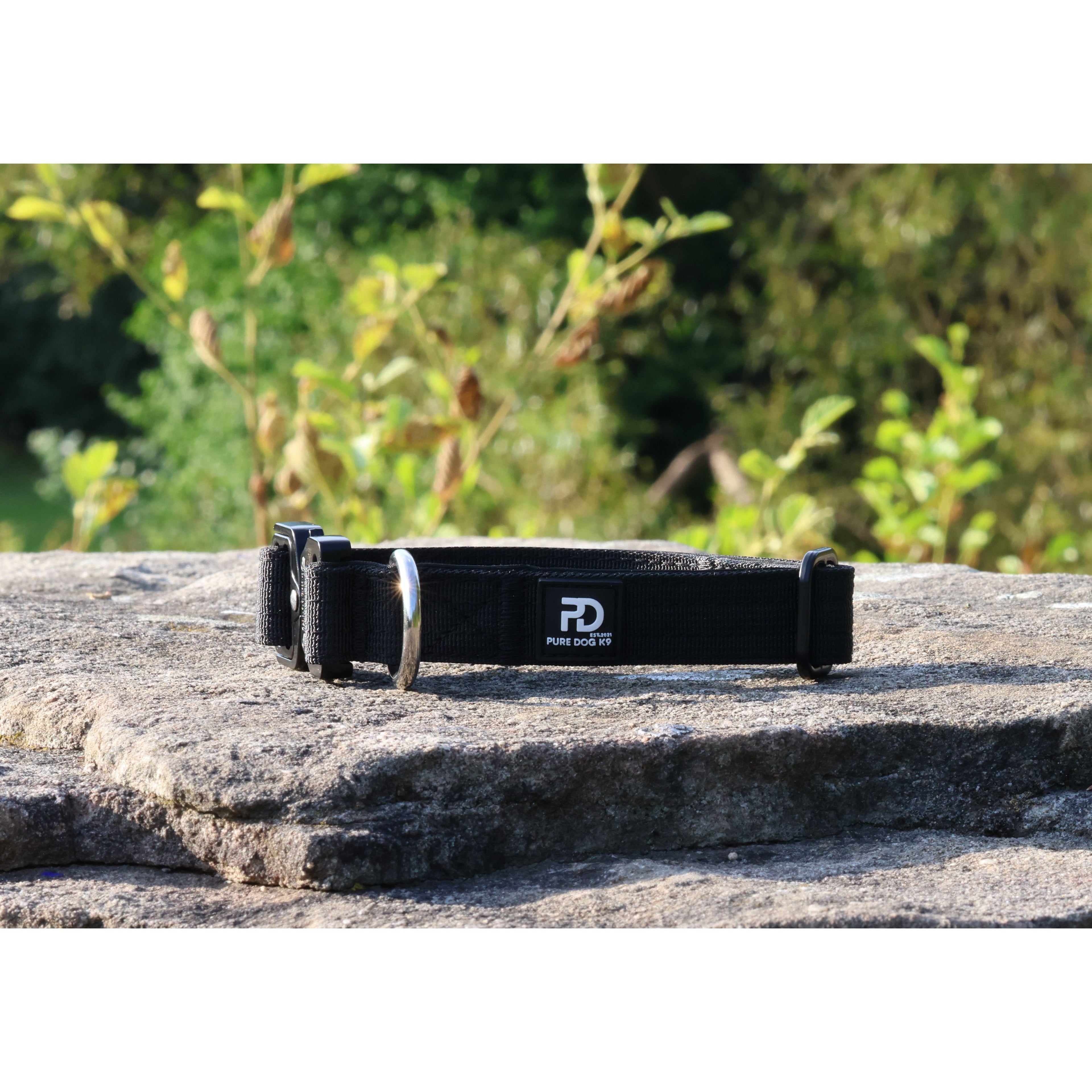 Pure Dog K9 2.5cm Tactical Dog Collar | Black