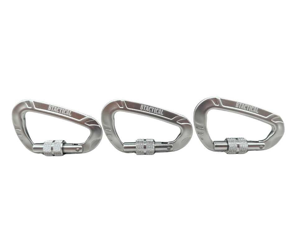 BTactical™ Aircraft-Grade Aluminium Carabiner Clips | Pack of 3