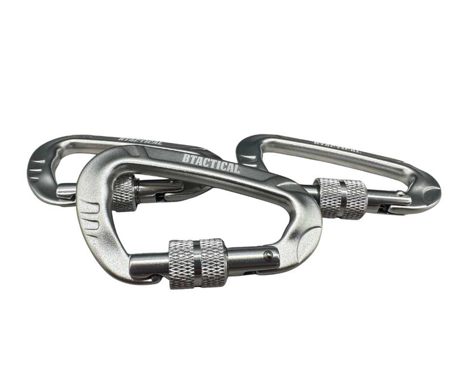 BTactical™ Aircraft-Grade Aluminium Carabiner Clips | Pack of 3