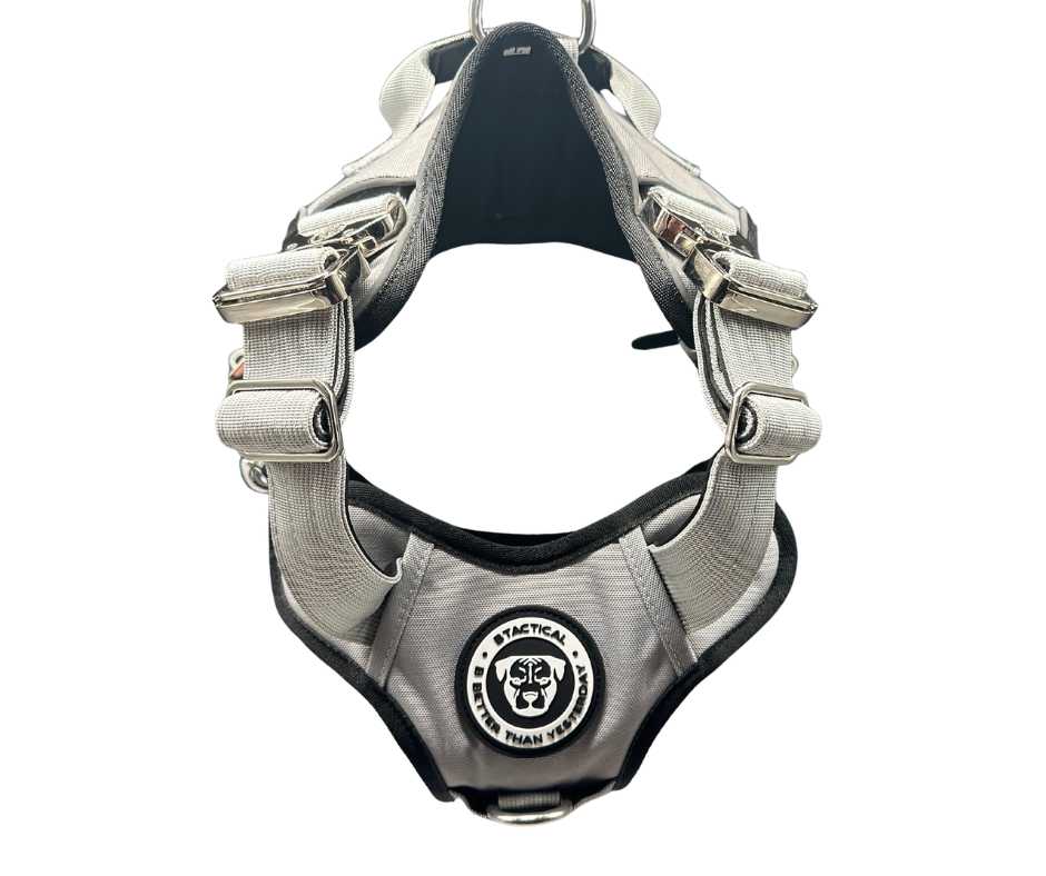 BTactical™ Ultimate No-Pull Dog Harness with Tracker Pocket | Misty Grey