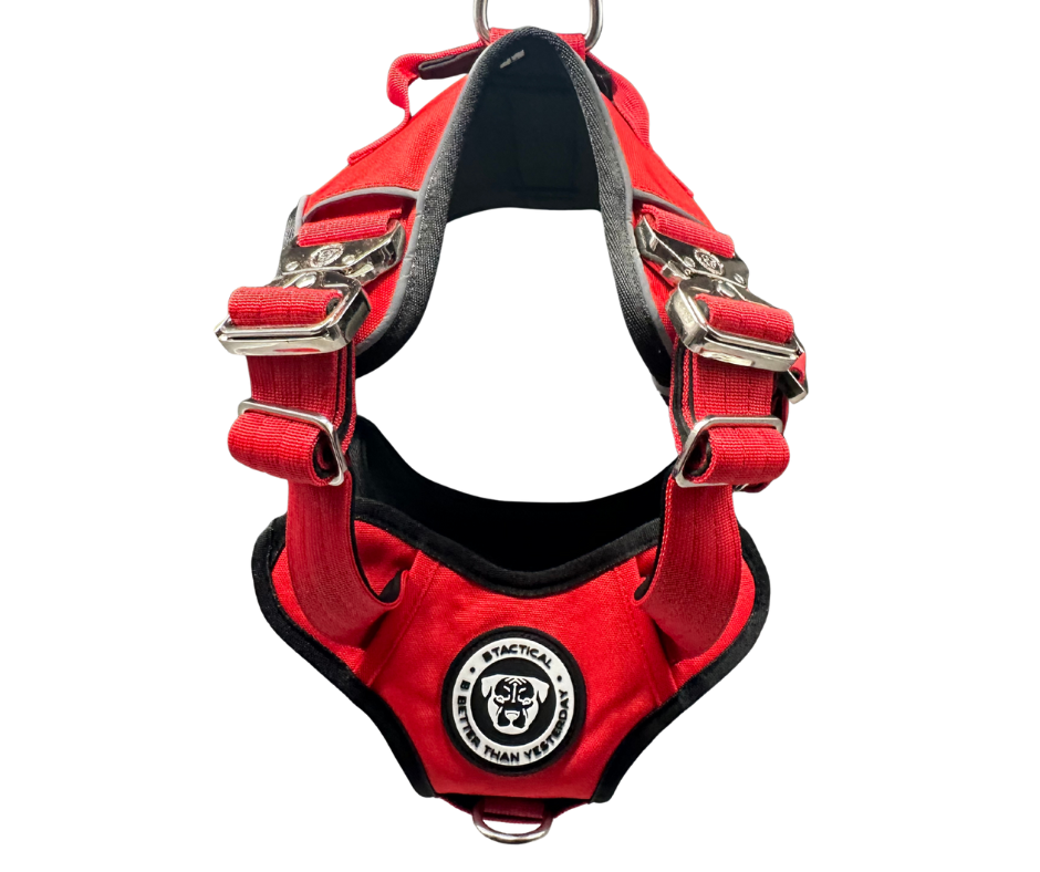 BTactical™ Ultimate No-Pull Dog Harness with Tracker Pocket | Citrus Red