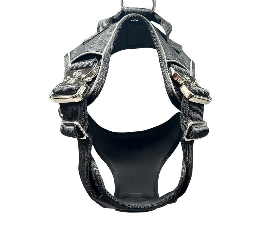 BTactical™ Ultimate No-Pull Dog Harness with Tracker Pocket | Midnight Black