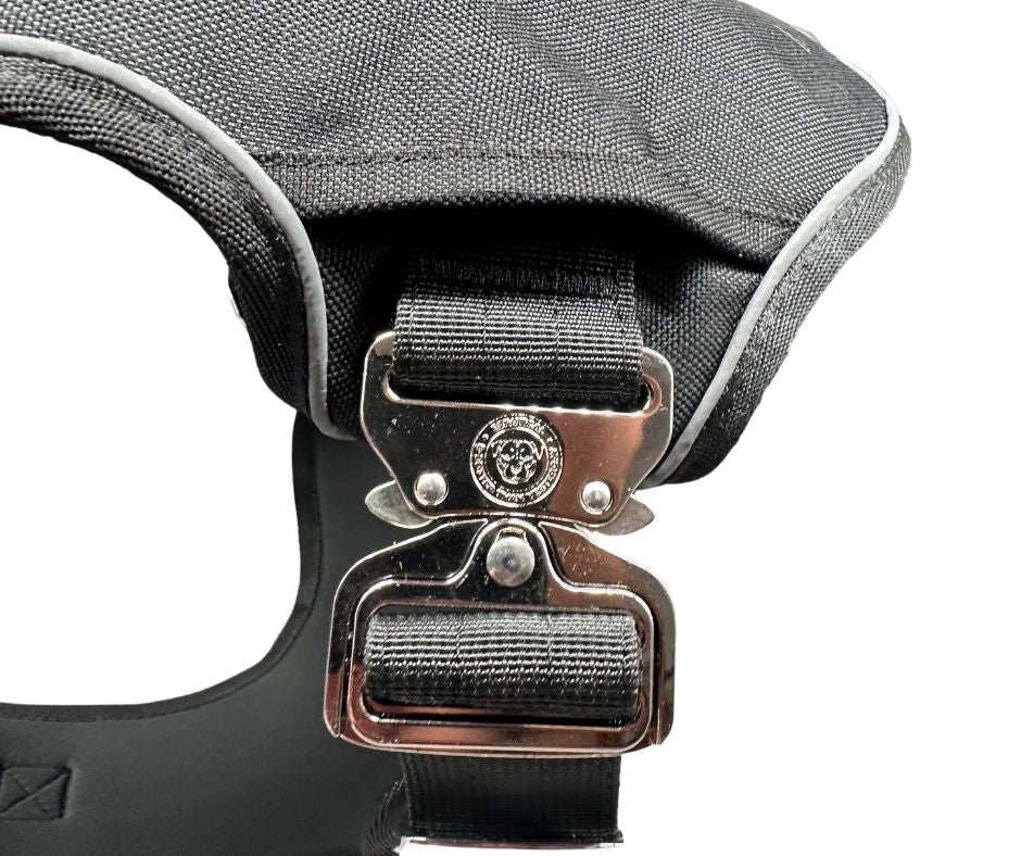 BTactical™ Ultimate No-Pull Dog Harness with Tracker Pocket | Midnight Black