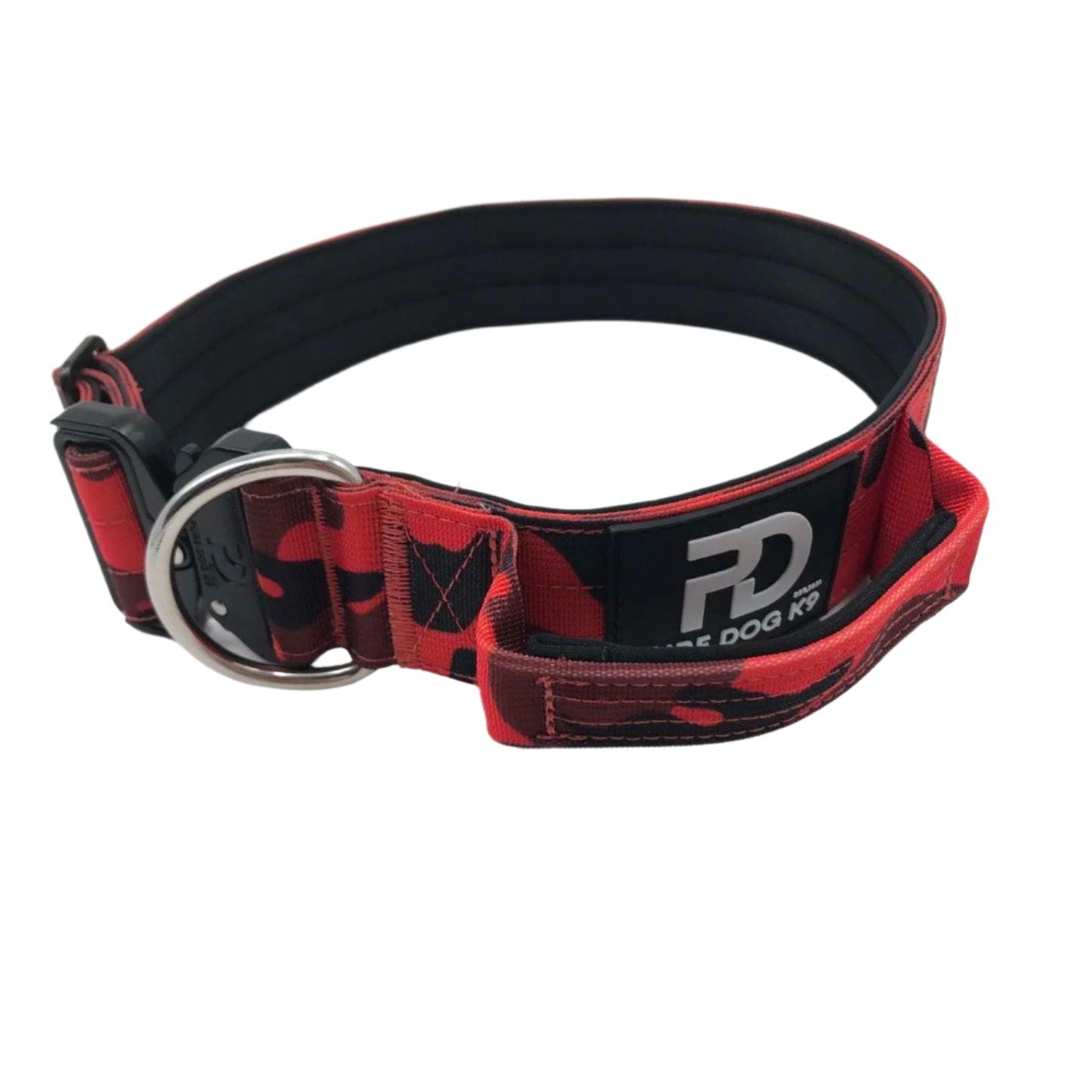 Pure Dog K9 5cm Tactical Dog Collar with Handle | Red Camo