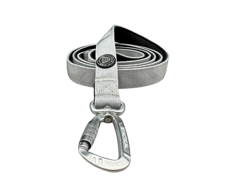 BTactical™ Tactical Nylon Dog Lead with Carabiner Clip | Misty Grey