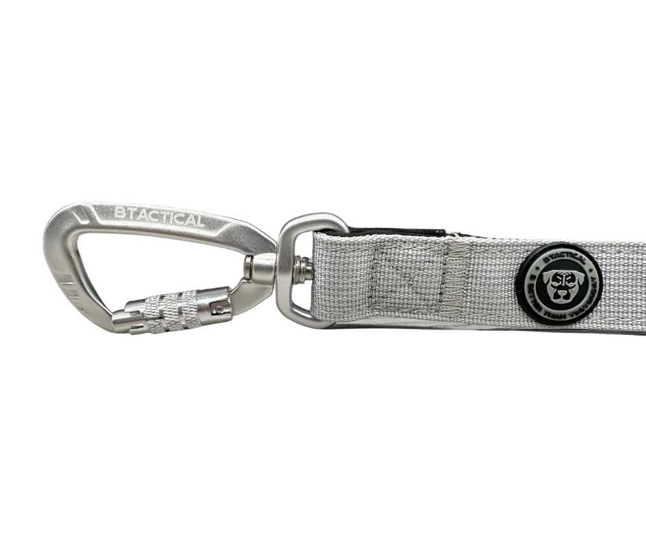 BTactical™ Tactical Nylon Dog Lead with Carabiner Clip | Misty Grey