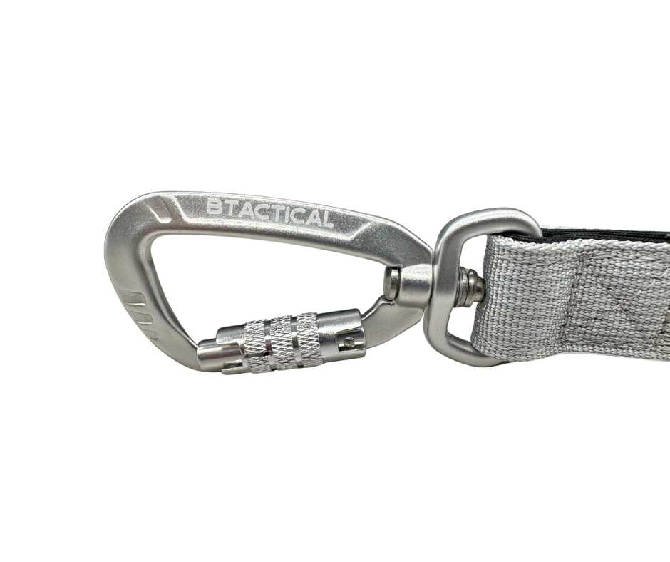BTactical™ Tactical Nylon Dog Lead with Carabiner Clip | Misty Grey