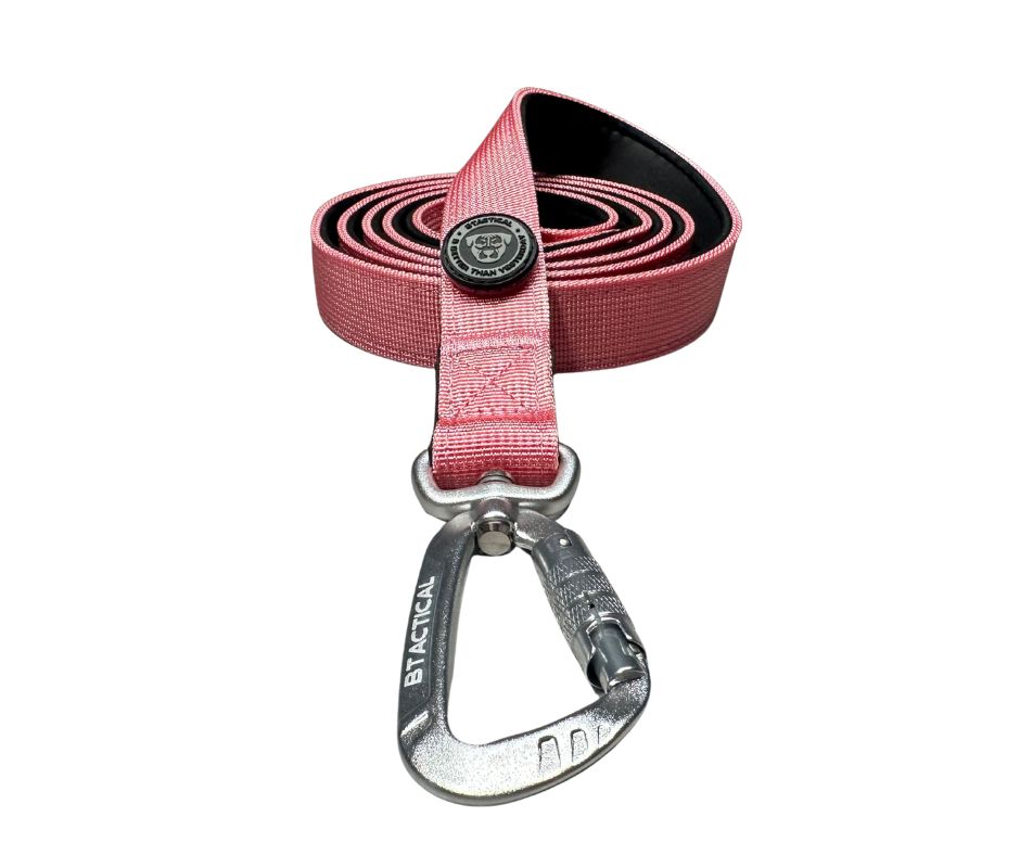 BTactical™ Tactical Nylon Dog Lead with Carabiner Clip | Pretty Pink