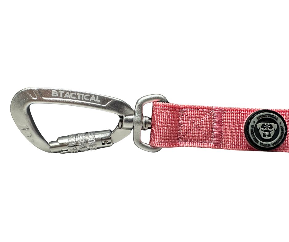 BTactical™ Tactical Nylon Dog Lead with Carabiner Clip | Pretty Pink