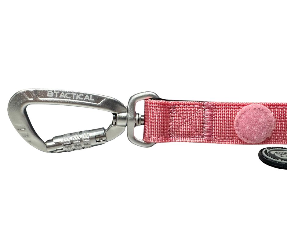 BTactical™ Tactical Nylon Dog Lead with Carabiner Clip | Pretty Pink