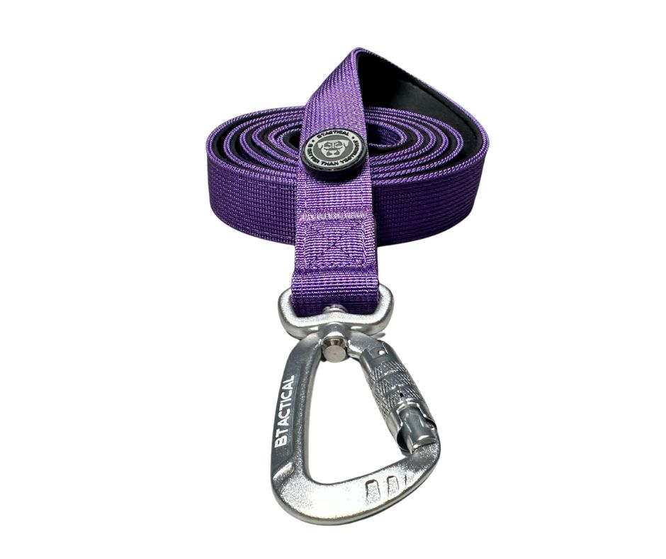 BTactical™ Tactical Nylon Dog Lead with Carabiner Clip | Lavender Purple