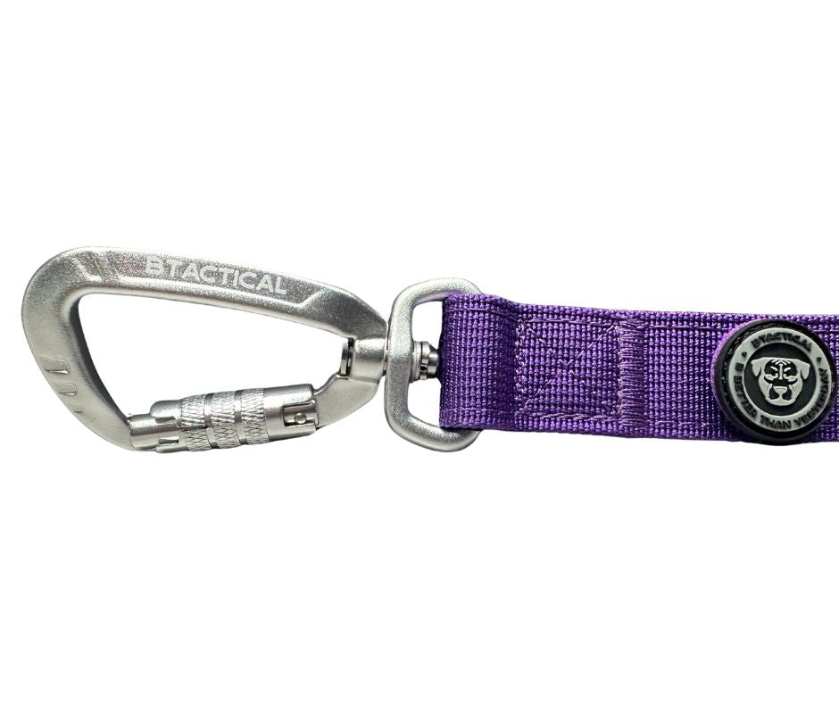 BTactical™ Tactical Nylon Dog Lead with Carabiner Clip | Lavender Purple