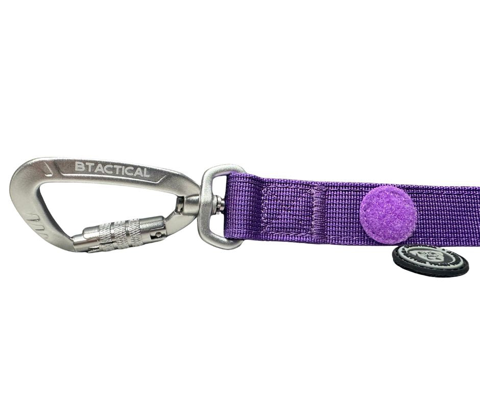 BTactical™ Tactical Nylon Dog Lead with Carabiner Clip | Lavender Purple