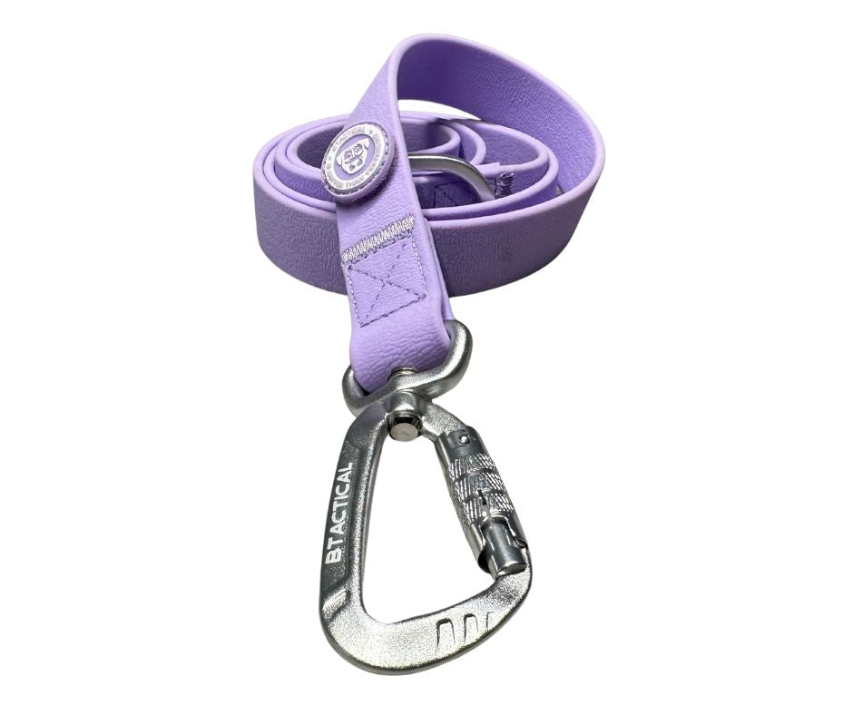BTactical™ Extra-Strong PVC Carabiner Clip Dog Lead | Pastel Purple | 120cm & 150cm