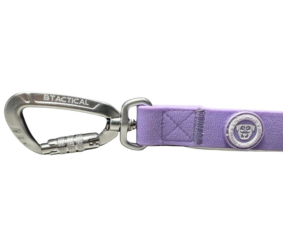 BTactical™ Extra-Strong PVC Carabiner Clip Dog Lead | Pastel Purple | 120cm & 150cm