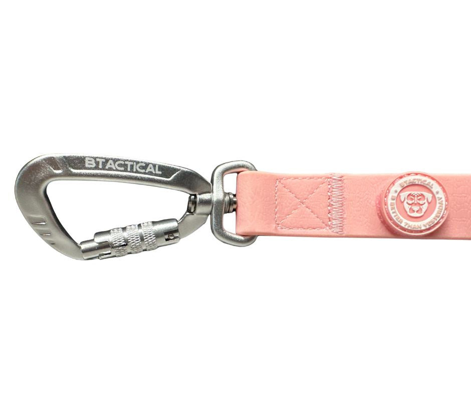 BTactical™ Waterproof PVC Dog Lead with Carabiner Clip | Pastel Pink