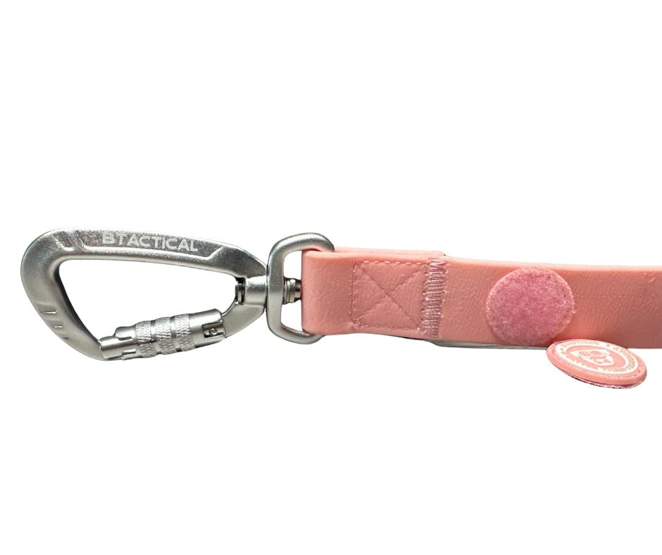 BTactical™ Waterproof PVC Dog Lead with Carabiner Clip | Pastel Pink