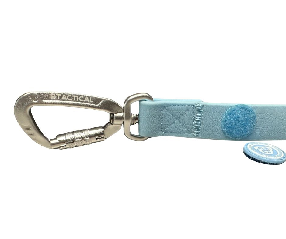 BTactical™ Extra-Strong PVC Carabiner Clip Dog Lead | Pastel Blue | 120cm & 150cm