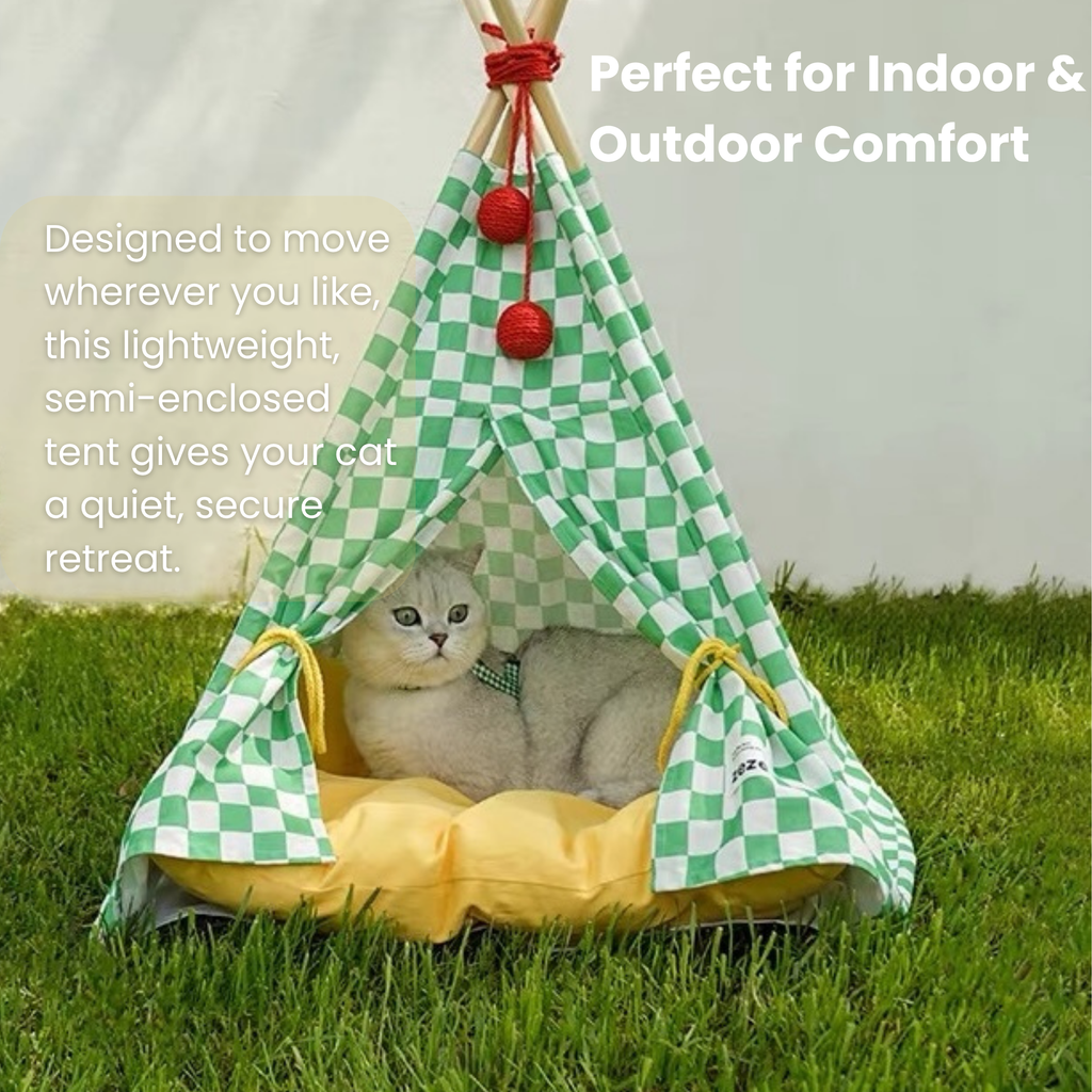zeze Cat Camping Tent | Portable Indoor & Outdoor Cat Hideaway