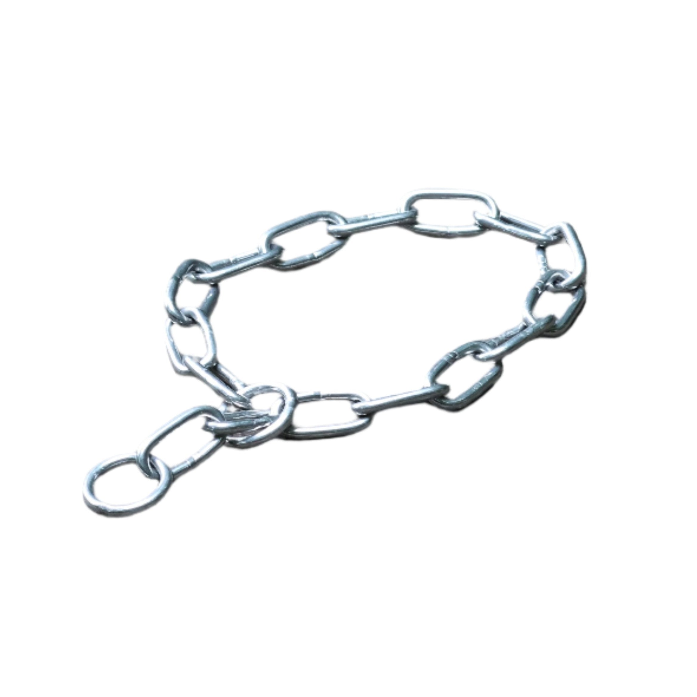 5mm chain collar with small oval links and clasp, metal tone
