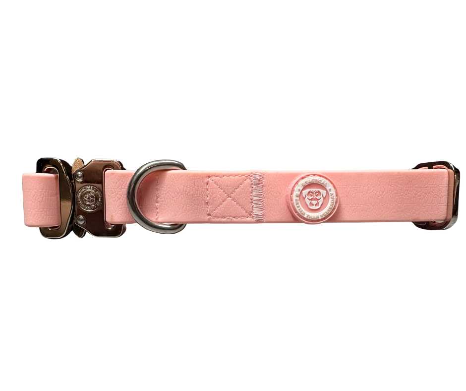 BTactical™ 2.5cm Waterproof PVC Dog Collar | Pastel Pink