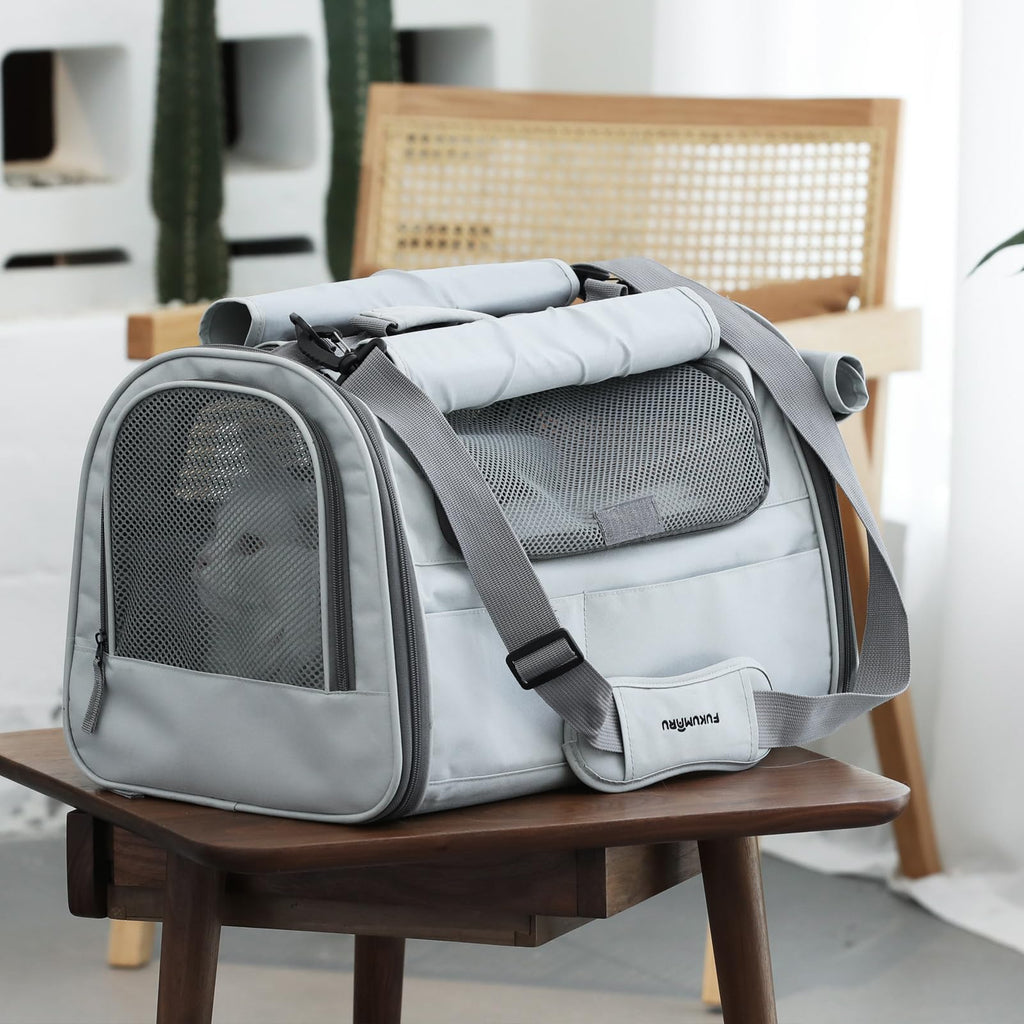 Soft-Sided Cat & Small Dog Carrier – Grey