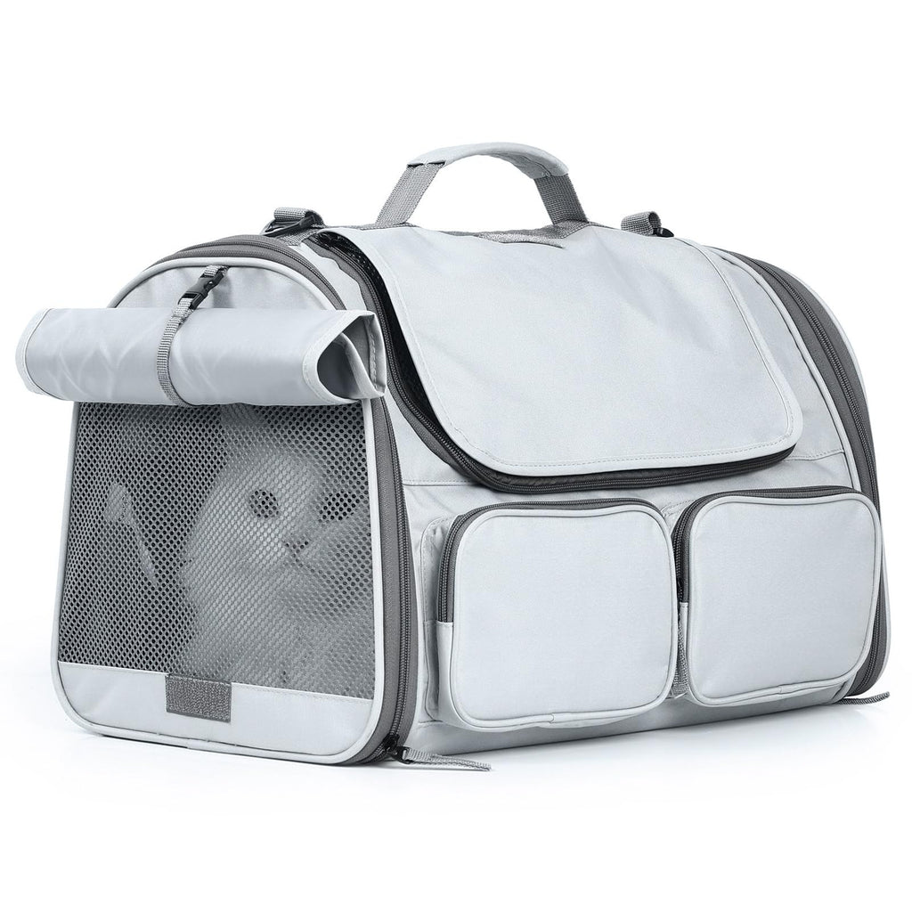 Soft-Sided Cat & Small Dog Carrier – Grey