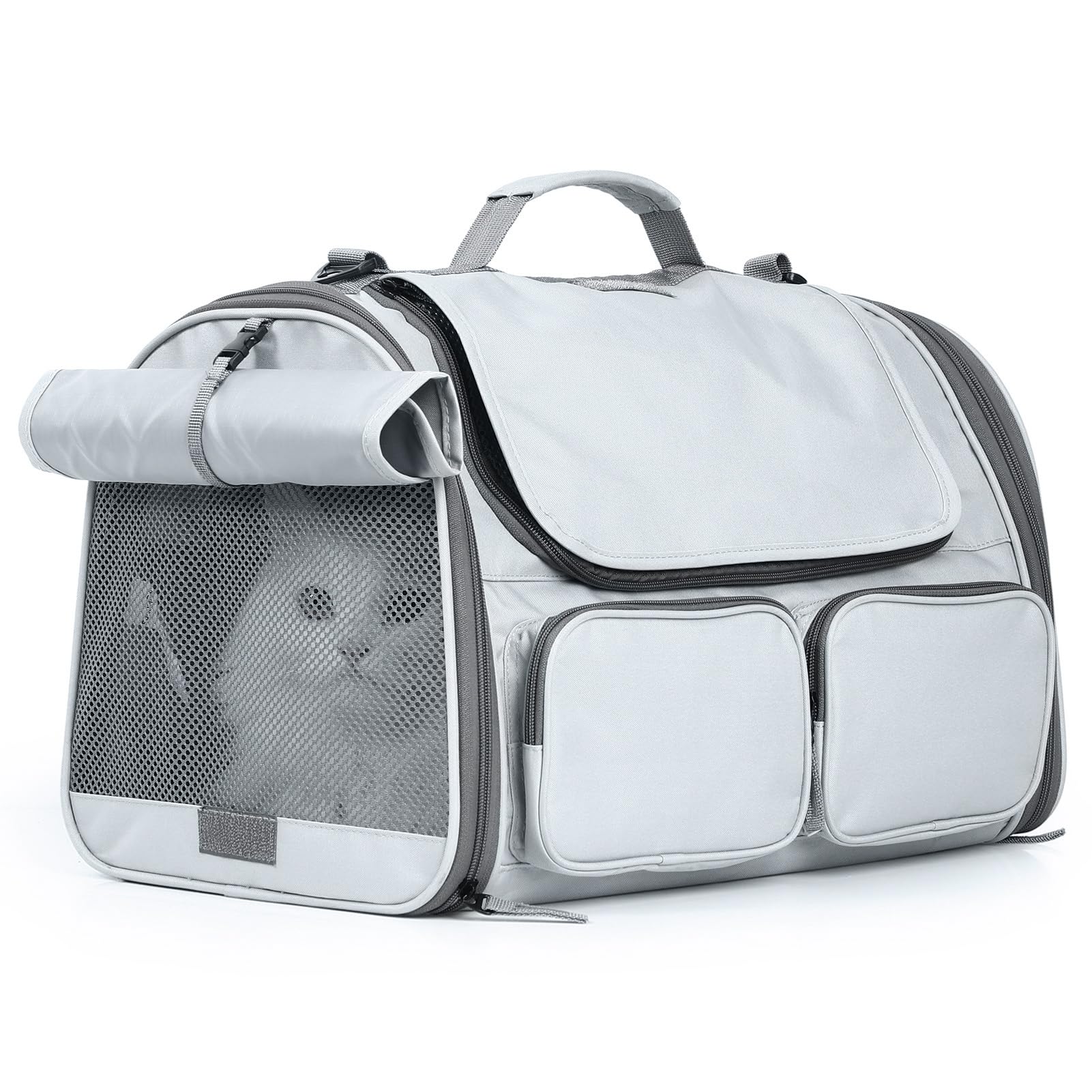 Soft-Sided Cat & Small Dog Carrier – Grey
