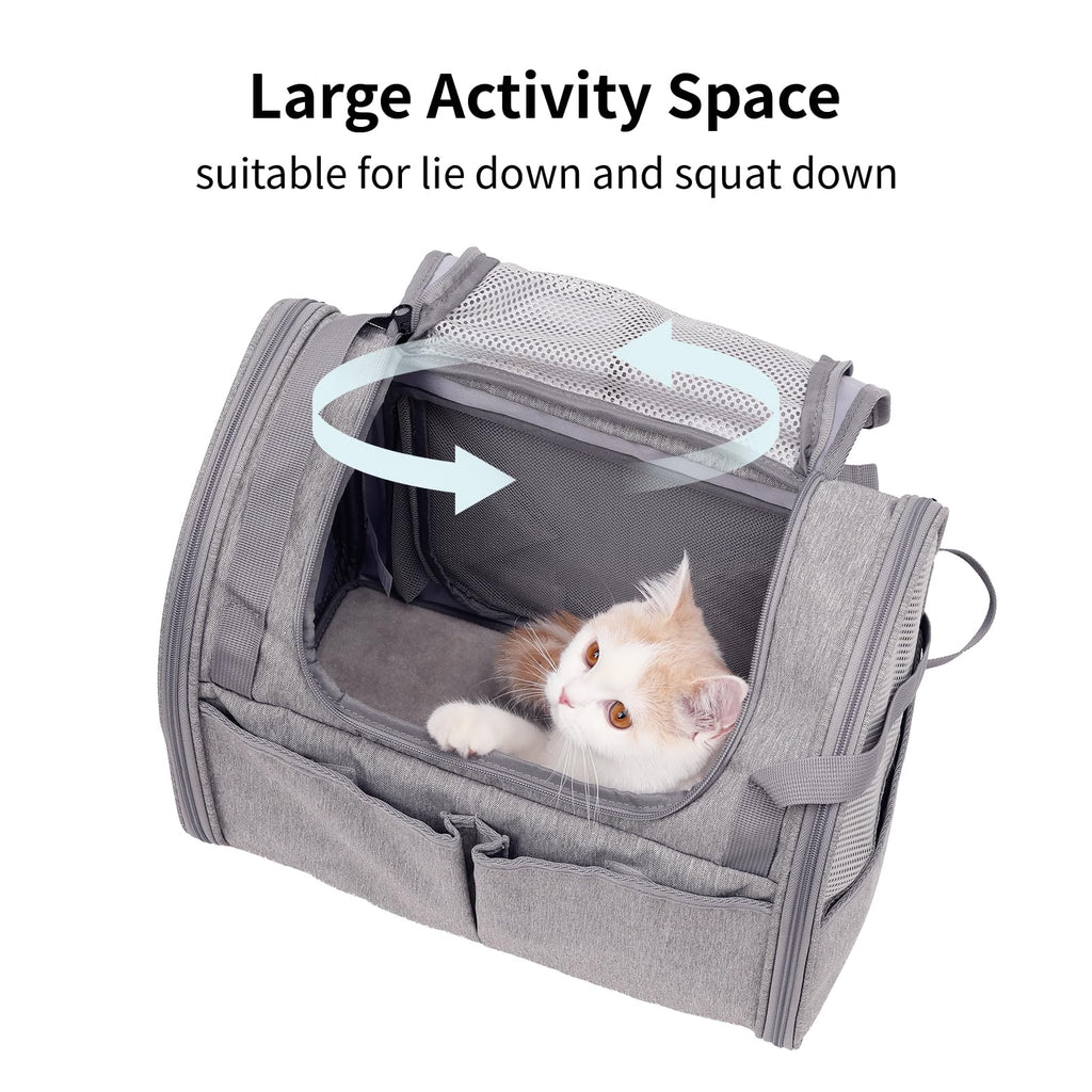 FUKUMARU Cat Backpack, Expandable, Grey