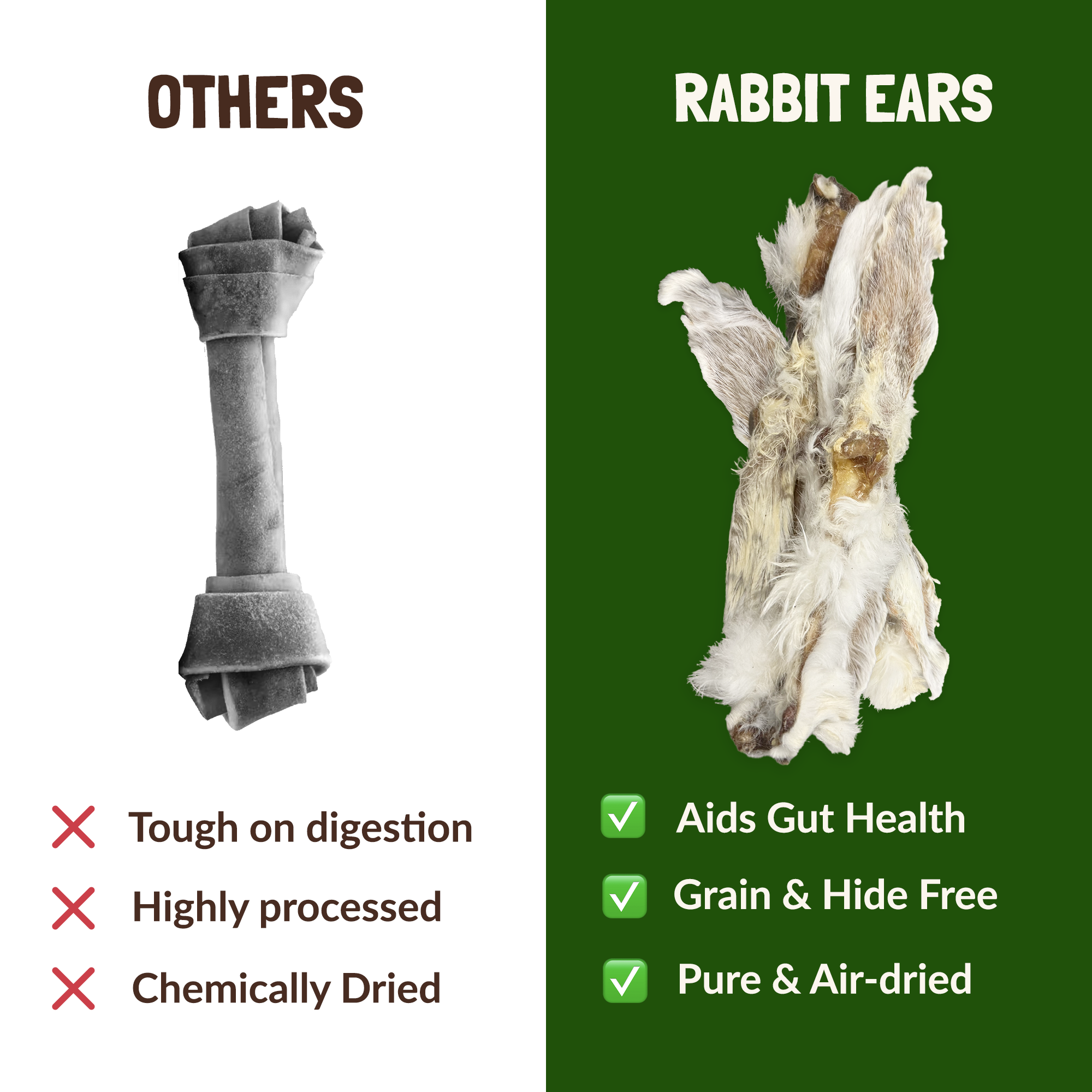 Koala Pets Rabbit Ears With Fur For Dogs 500g (30-35 Ears)
