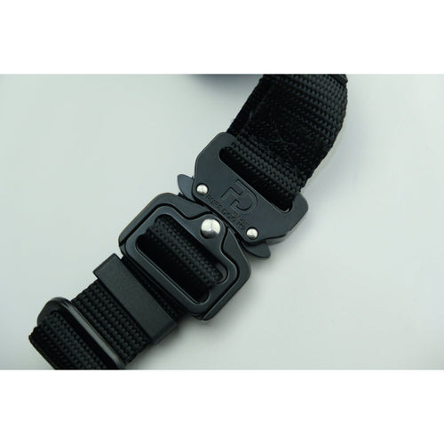 Black woven head collar strap with metal quick-release buckle