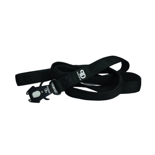 Black sport dog lead with padded handle and quick-release clip