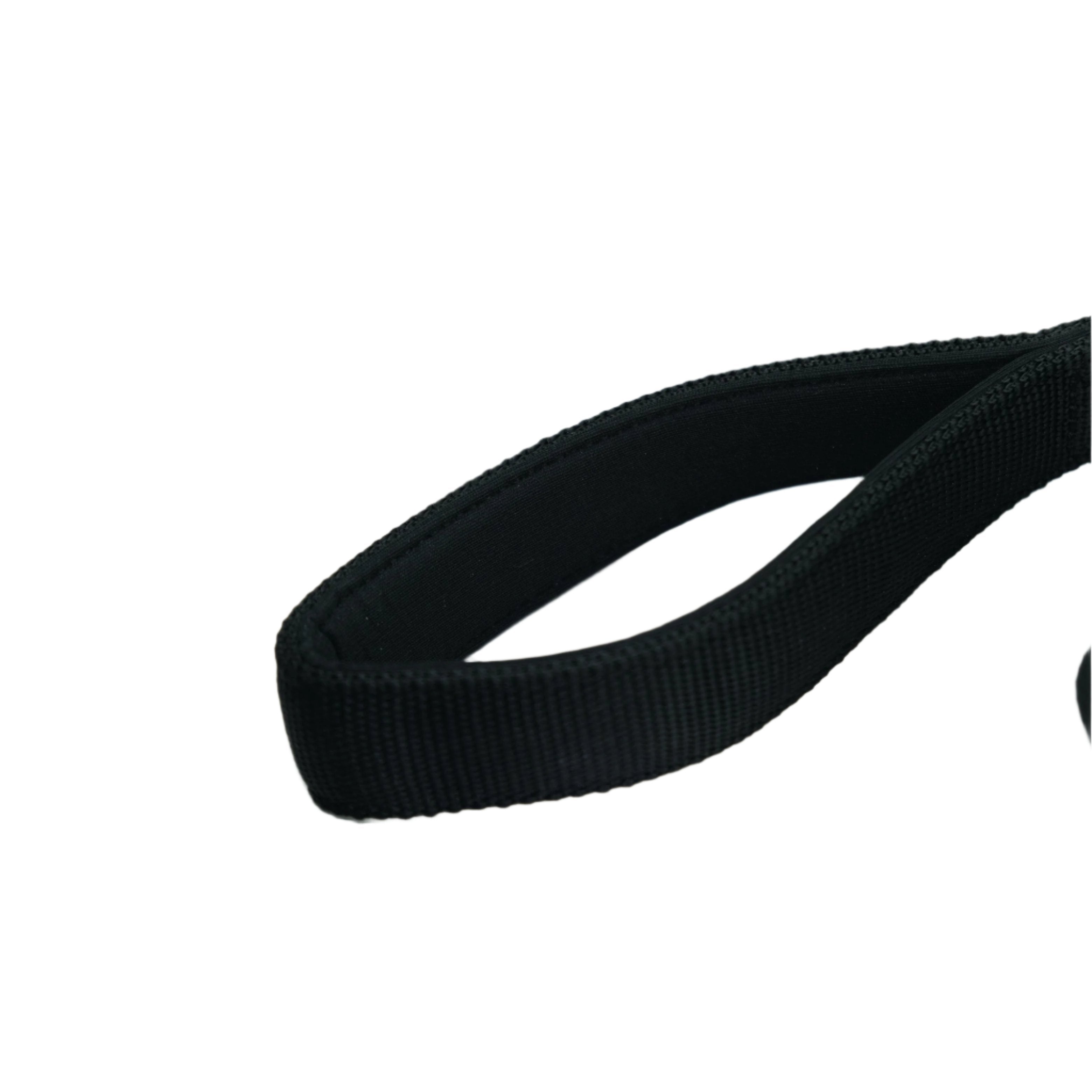 Black padded dog lead handle with textured webbing loop