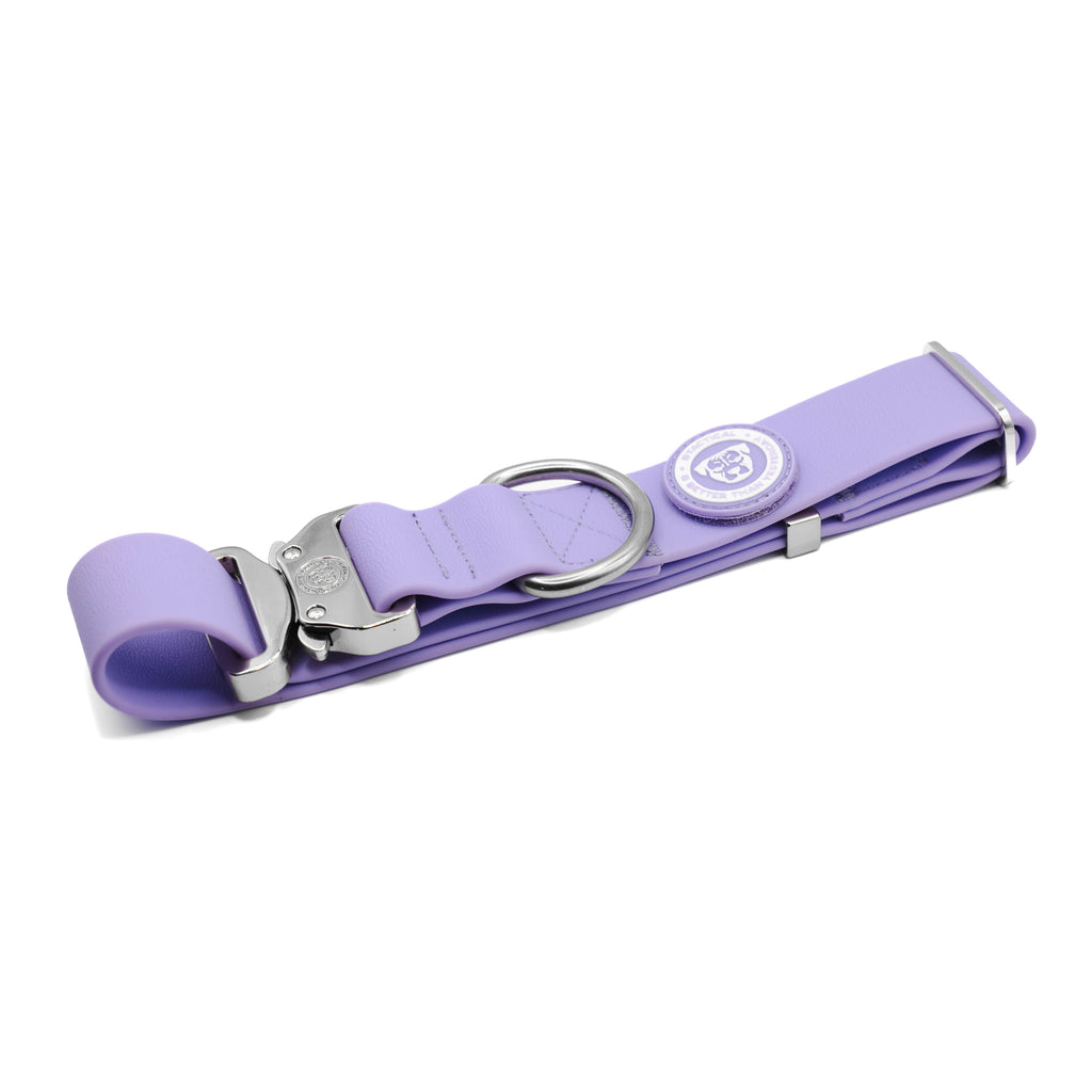 BTactical™ 4cm Waterproof PVC Dog Collar | Pastel Purple