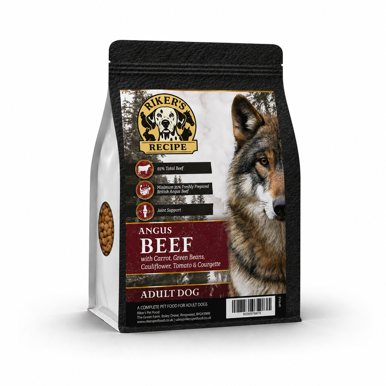 Riker's Recipe Superfood 65 Grain Free Angus Beef Dry Dog Food | 2kg