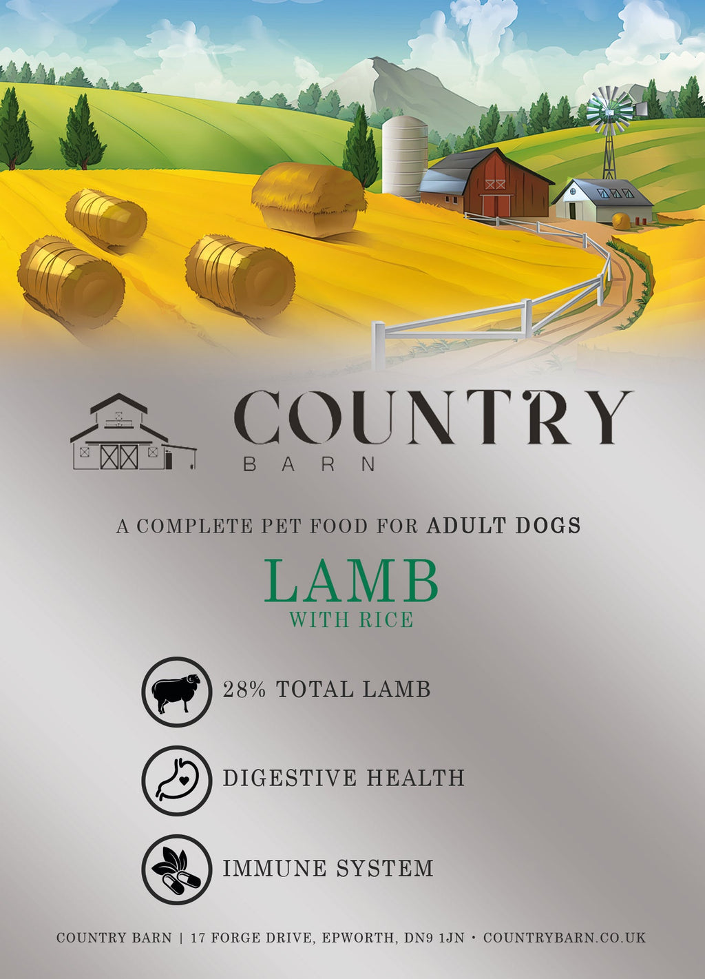 Country Barn Super Premium Lamb & Rice Hypoallergenic Dog Food | 12kg