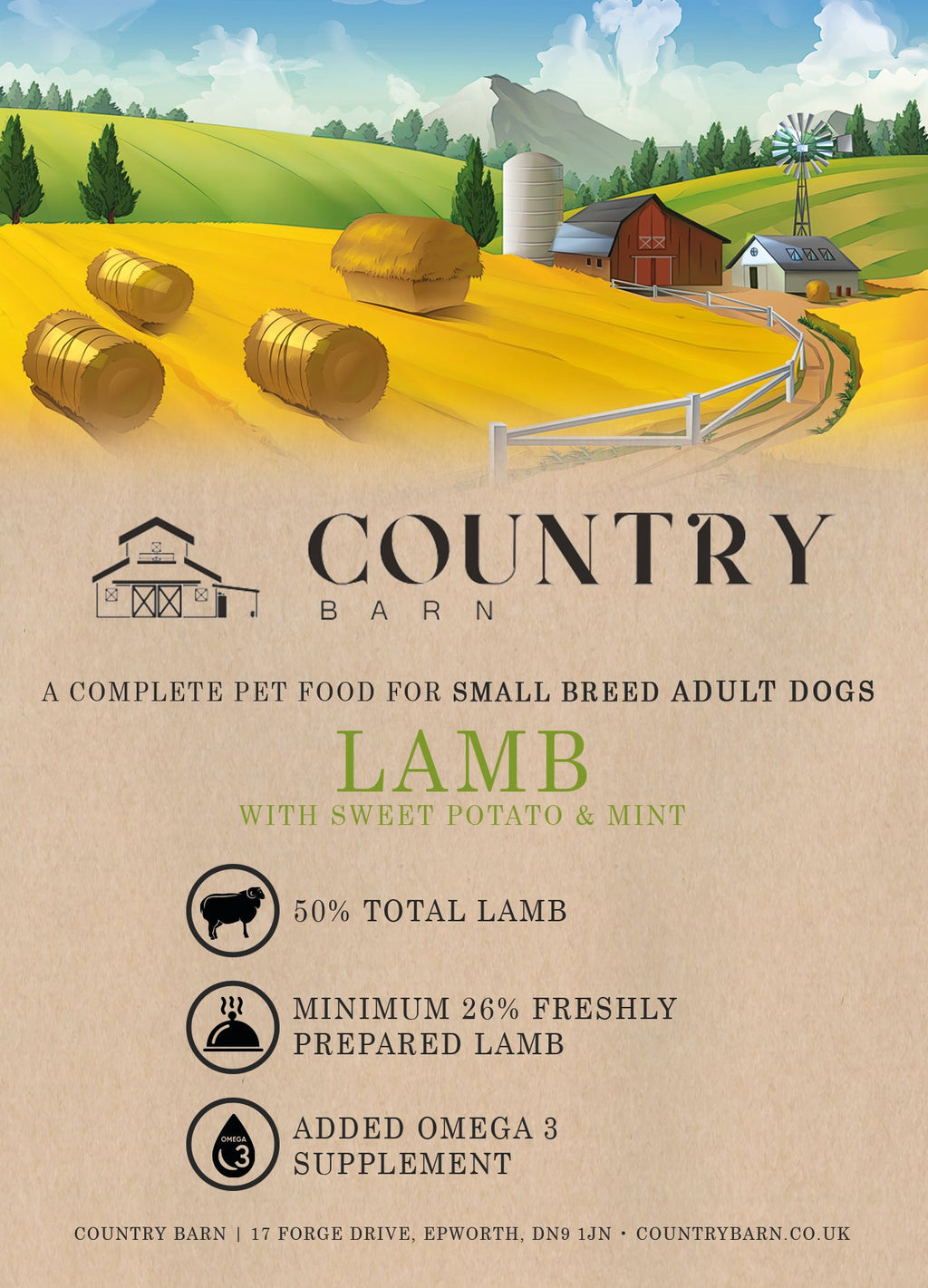 Country Barn Grain-Free Lamb & Mint with Sweet Potato | Adult Dog Food