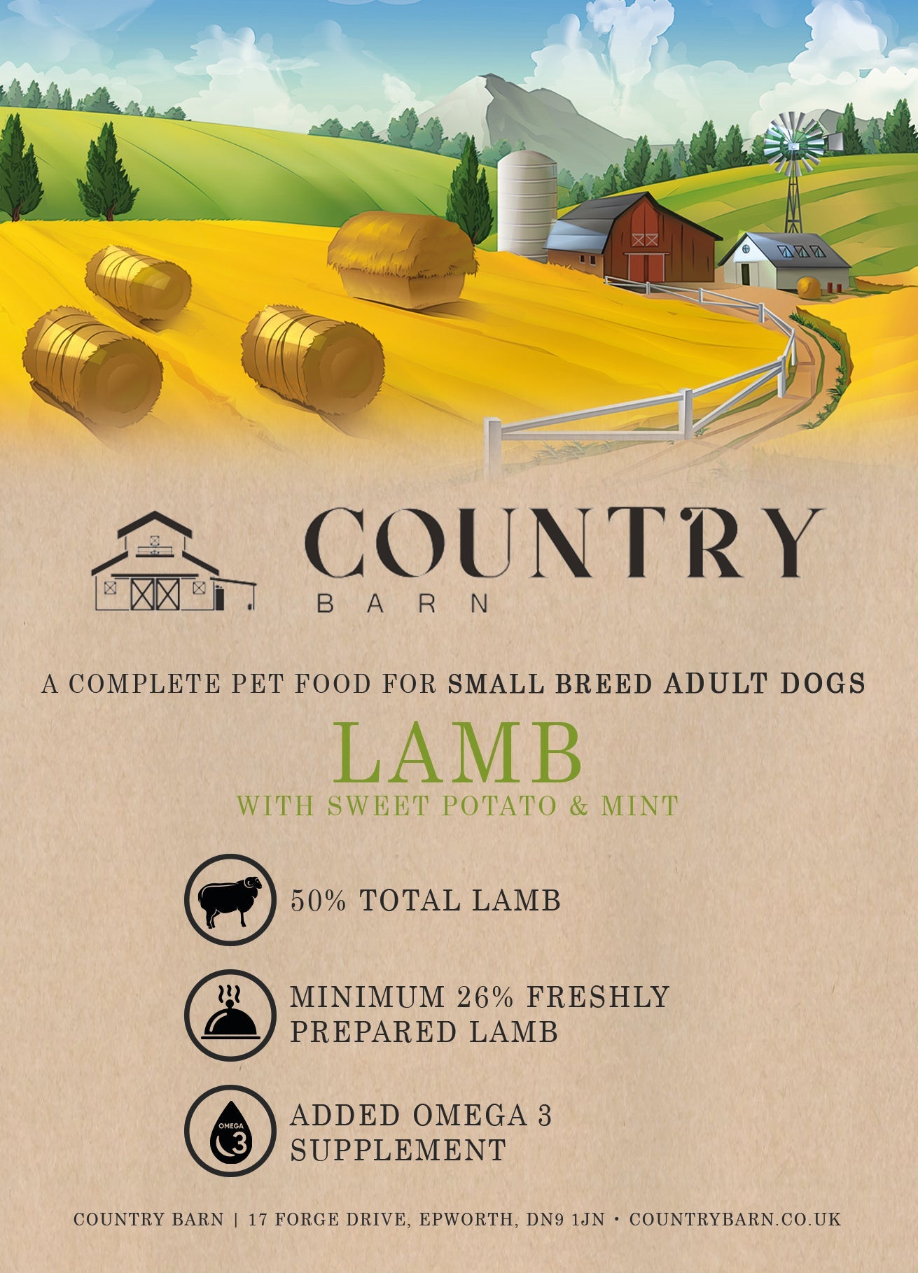 Country Barn Grain-Free Lamb & Mint with Sweet Potato | Adult Dog Food