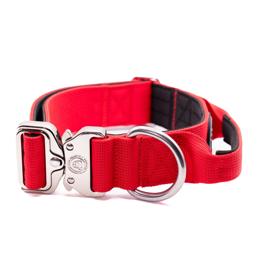 BTactical™ 4cm Tactical Dog Collar with Handle | Citrus Red