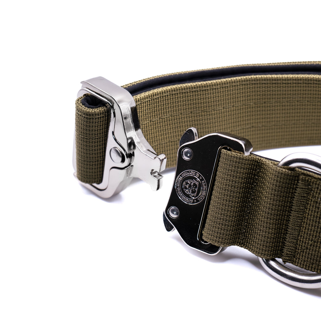 BTactical™ 4cm Tactical Dog Collar with Handle | Khaki Green