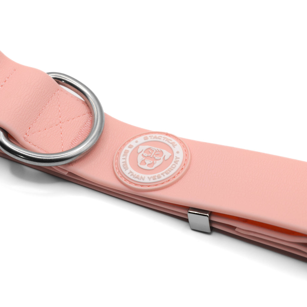 BTactical™ 4cm Waterproof PVC Dog Collar | Pastel Pink