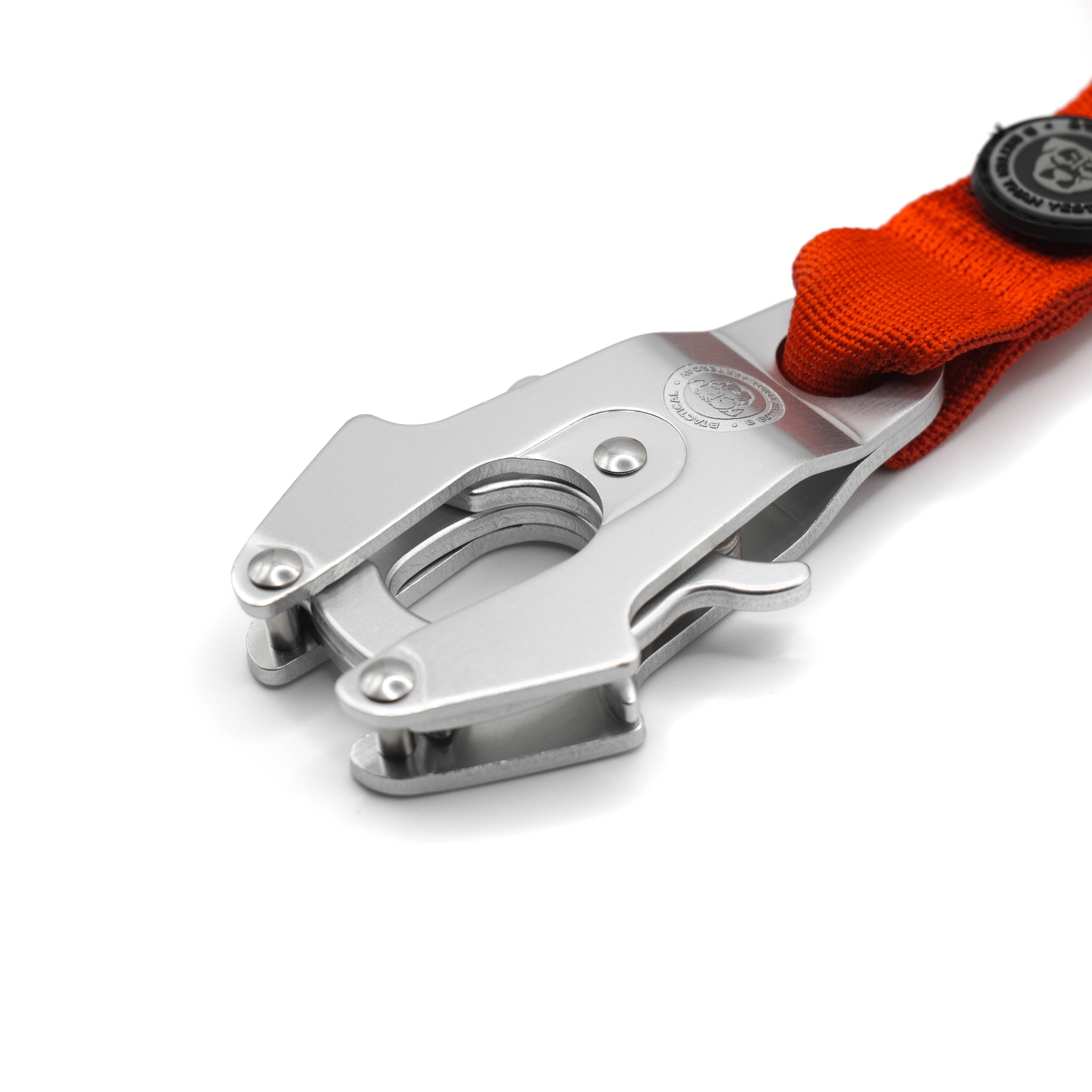 BTactical™ Nylon Frog Clip Dog Lead with Padded Handle | Citrus Red